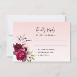 Hochzeitdrossel Rose Goldblütengold UAWG RSVP Karte