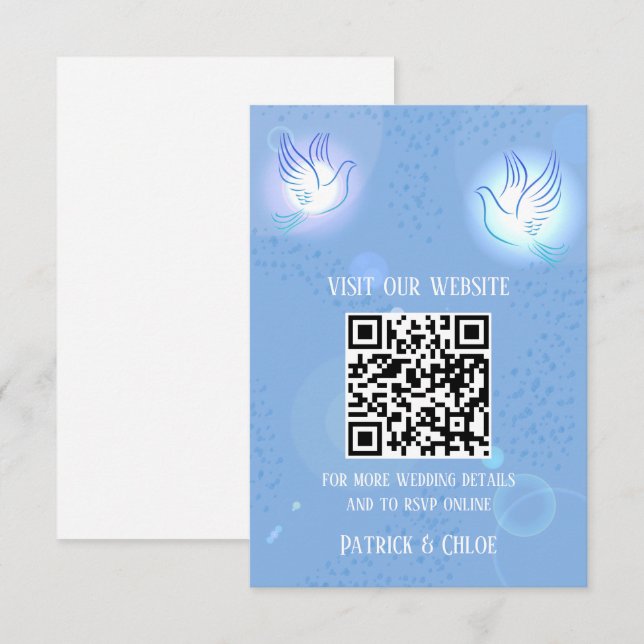 Hochzeiteinladung Dove Blue Lighting Begleitkarte (Vorne/Hinten)