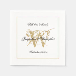 Hochzeitelegante Monogram Classic Vintag Chic Serviette