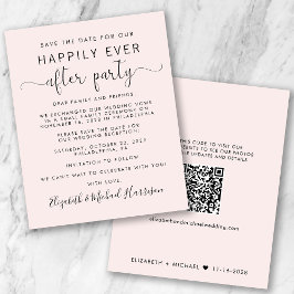 Hochzeitempfang Save the Date QR-Code rosa