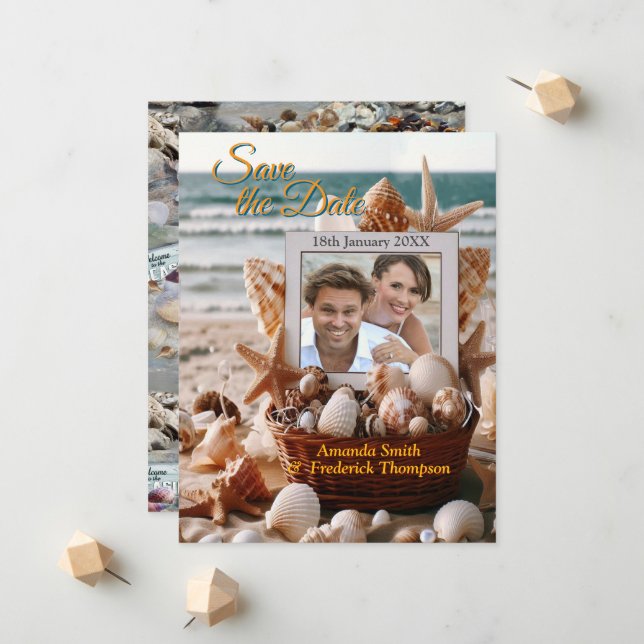 Hochzeiten am Meer am Strand Ankündigung (Vorderseite/Rückseite Beispiel)