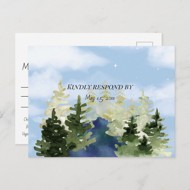 Hochzeiten am See im Gebirge Postkarte (Vorne/Hinten)