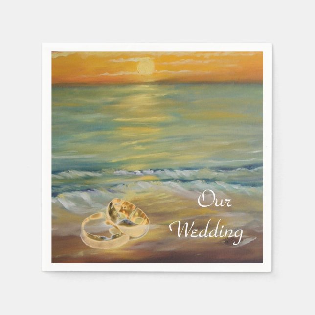 Hochzeiten am Strand Serviette (Vorderseite)