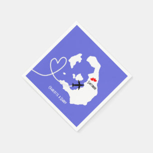 Hochzeiten im Ausland Santorini Personalisiert Serviette