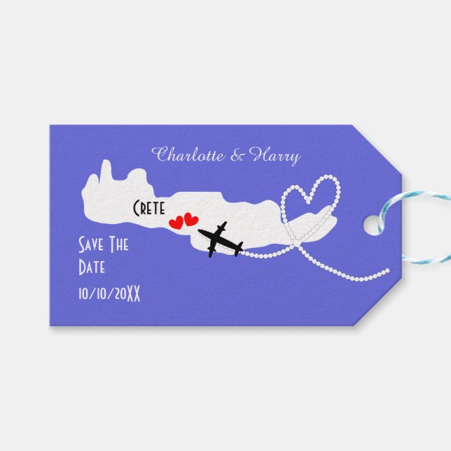 Hochzeiten im Ausland Save the Date Kreta Geschenkanhänger (Vorderseite (Horizontal))