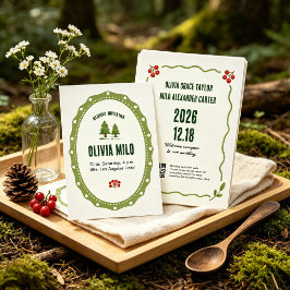 Hochzeiten im Freien, im Wald oder ländliche Hochz Einladung