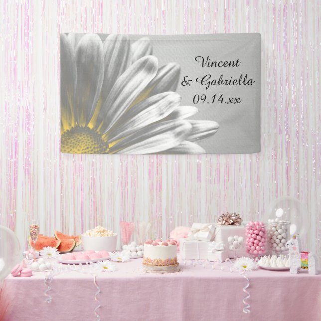 Hochzeiten in Gelb und Grau Banner (Party)