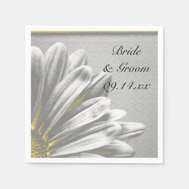 Hochzeiten in Gelb und Grau Serviette (Vorderseite)