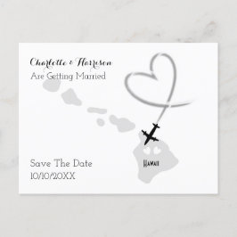 Hochzeiten in Urlaubsort Hawaii Save the Date Ankündigungspostkarte
