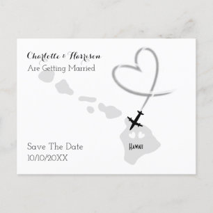 Hochzeiten in Urlaubsort Hawaii Save the Date Ankündigungspostkarte