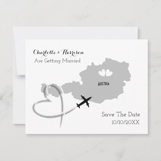 Hochzeiten in Urlaubsort - Österreich Save the Dat Date (Vorderseite)