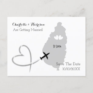 Hochzeiten in Urlaubsort St Lucia Save the Date Ankündigungspostkarte