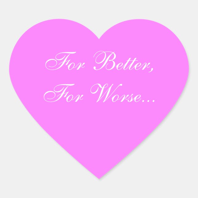 Hochzeiten laden Fuchsia Pink ein Herz-Aufkleber (Vorderseite)