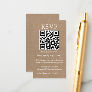 Hochzeiten Minimalistischer einfacher Kraft QR-UAW Begleitkarte