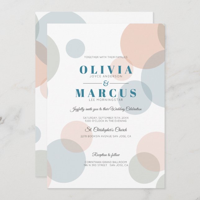 Hochzeiten moderne große kühne Confetti Dots Einladung (Vorne/Hinten)