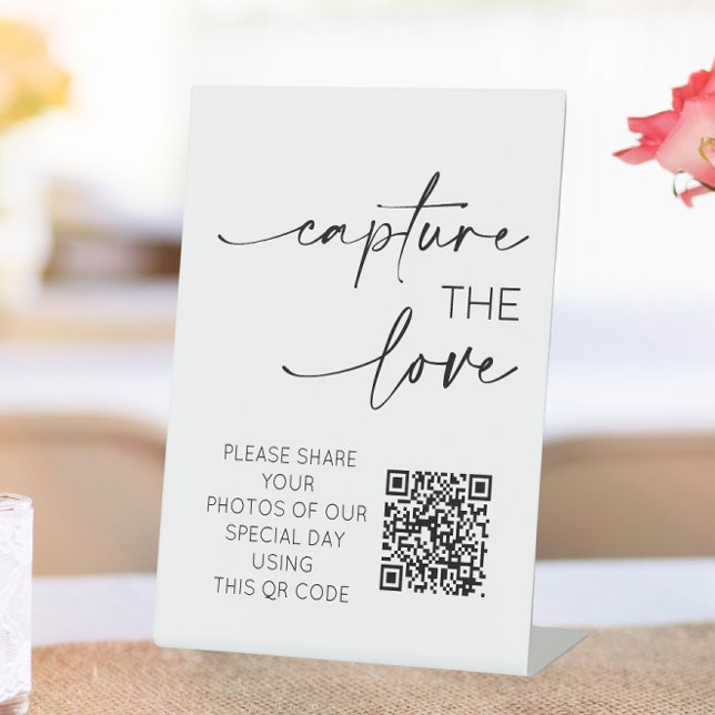 Hochzeiten QR Code Foto App Upload Sockelschild (capture the love qr code)