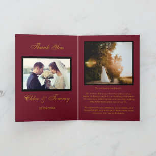 Hochzeiten Rot Personalisiert Danke, Karten