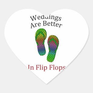 Hochzeiten sind bei Flip Flops Beach Hochzeiten be Herz-Aufkleber