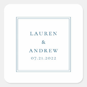 Hochzeiten Umschlag Aufkleber Ocean Blue Minimalis