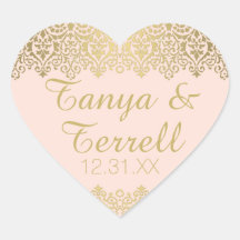 Hochzeiten Umschlag Aufkleber Vintag Golden Lace E