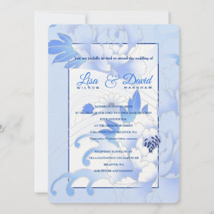 Hochzeiten und Empfang Einladung-Blue Peonies Einladung