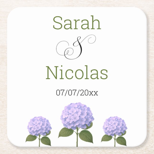 Hochzeiten Untersetzer personalisiert minimalistis (Vorderseite)