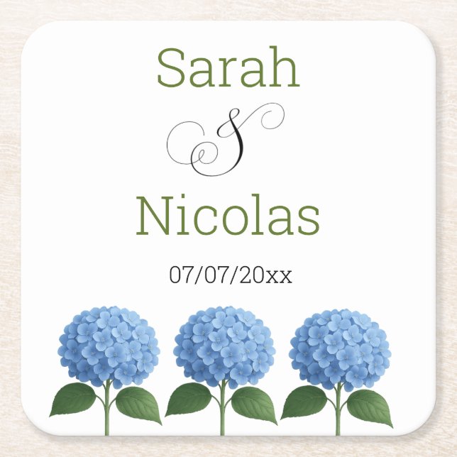 Hochzeiten Untersetzer personalisiert minimalistis (Vorderseite)
