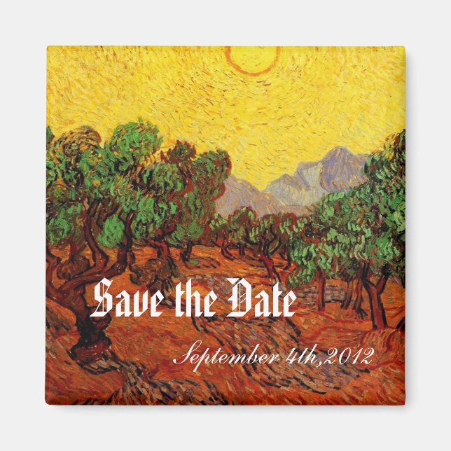 Hochzeiten, Vincent van Gogh Olivenbäume Magnet (Vorne)