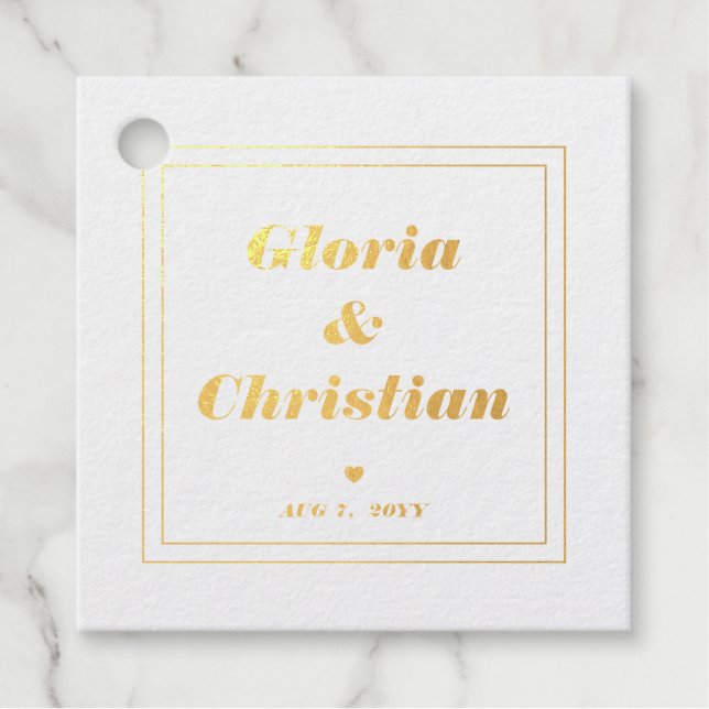 Hochzeiten von echten Gold-Foil-Liebesmarken Geschenkanhänger (Vorderseite)