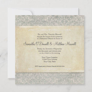 Hochzeiten von Grey Vintag French Regency Lace Einladung