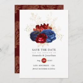 Hochzeiten von Marine, Rot und Gold Save The Date