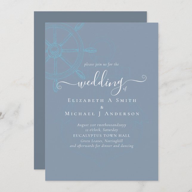 Hochzeiten von Nautical Ships Wheding (Vorne/Hinten)