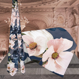 Hochzeiten von Navy Blue & Blush Peonies & Lilies Krawatte