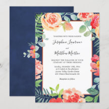Hochzeiten von Navy Blue Elegant Floral Blooms