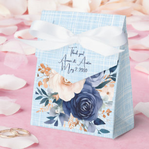 Hochzeiten von Navy und Pink Watercolor Florals Geschenkschachtel
