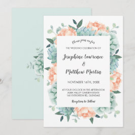 Hochzeiten von Peony und Succules Einladung