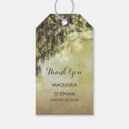 Hochzeiten von String-Lights-Mossy-Baumzweigen Geschenkanhänger