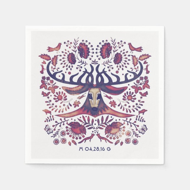 Hochzeiten von Wildtieren und Waldtieren Serviette (Vorderseite)