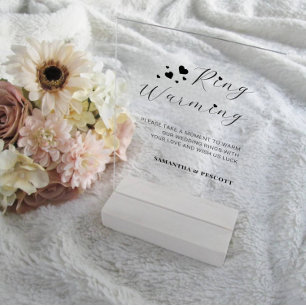 Hochzeitfeier Rings Erwärmung Acrylschild