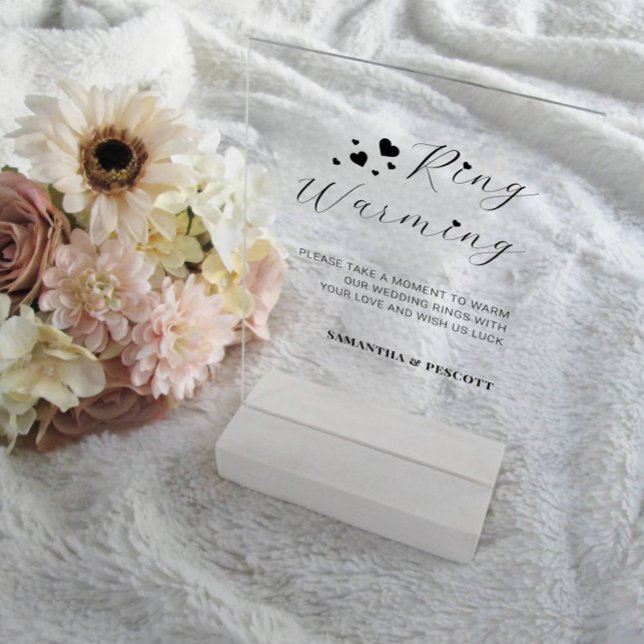 Hochzeitfeier Rings Erwärmung Acrylschild (Von Creator hochgeladen)