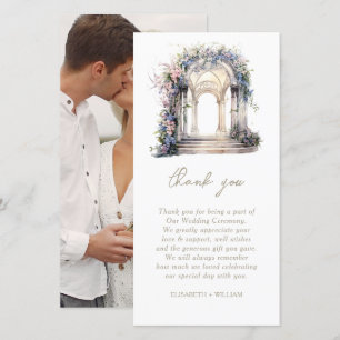 Hochzeitflorale Arch Foto Danke Karte