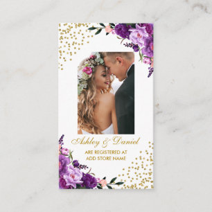 Hochzeitflorale Lila Foto Registrierungsdatei Beil Begleitkarte