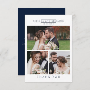 Hochzeitfoto Collage Elegant Dankeskarte