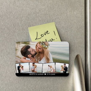 Hochzeitfoto Collage Zigzag Foto Strip Magnet
