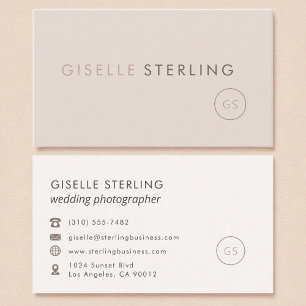 Hochzeitfotograf Blush Pink Minimalistisch Luxus Visitenkarte