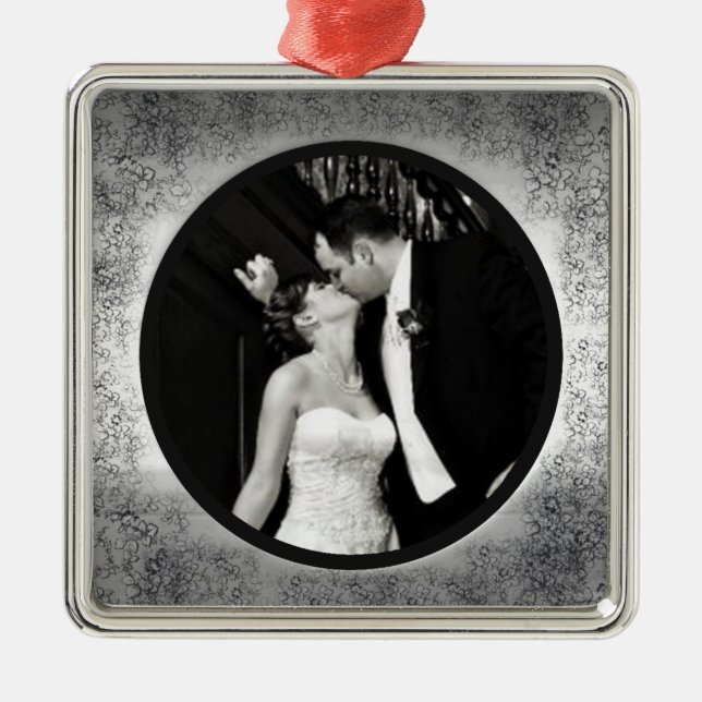 Hochzeitfotografie Silbernes Ornament (Vorne)