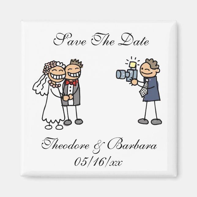 Hochzeitfotografie speichern Sie die Terminmagnete Magnet (Vorne)
