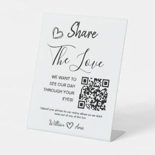 Hochzeitgemeinsamen Einsatz der Liebe QR Code Tabl Sockelschild