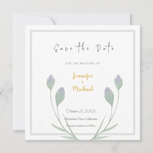 HochzeitGold-Farbkalligraphie-Skript Save the Date Einladung (Vorderseite)