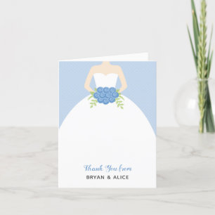 Hochzeitgown Danke-Card (Pastellblau) Dankeskarte